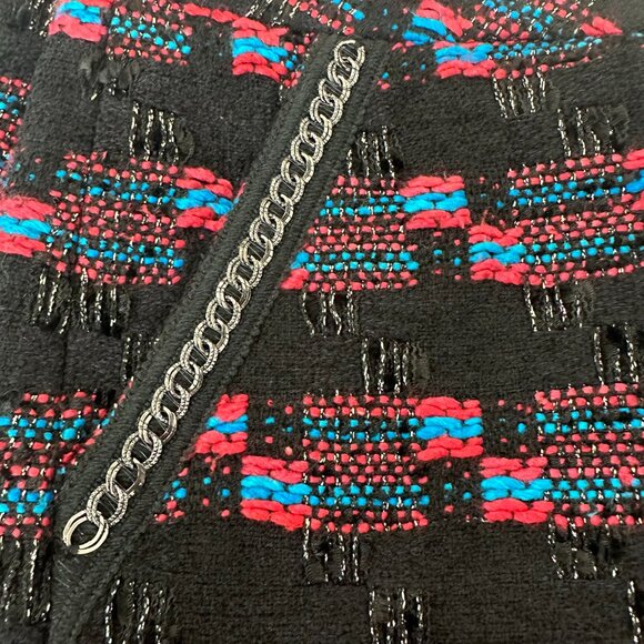 Trina Turk faux tweed, black & red patterned mini skirt, size 6 - Picture 7 of 7